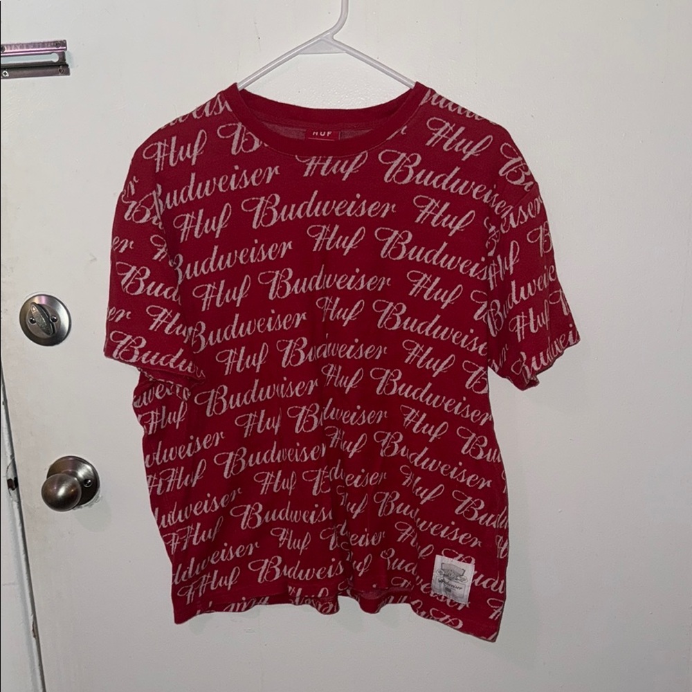 HUF x Budweiser Burgundy Script Tee